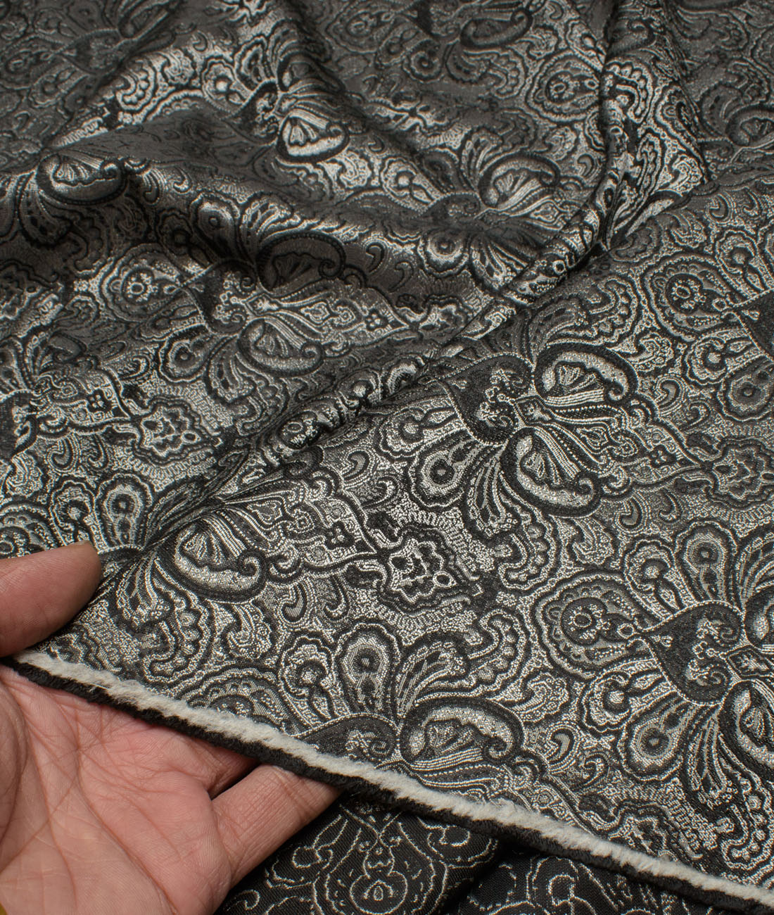 Don & Julio Terry Rayon Self Design Ethnic Suiting Fabric (Black & Silver) Don & Julio Terry Rayon Self Design Ethnic Suiting Fabric (Black & Silver)