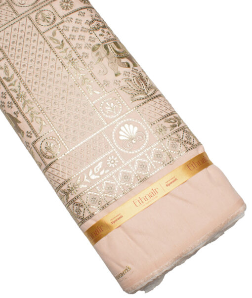 Ethnair by Siyaram's  Faux Silk  Embroidered  Ethnic Suiting Fabric (Pink) - Image 5