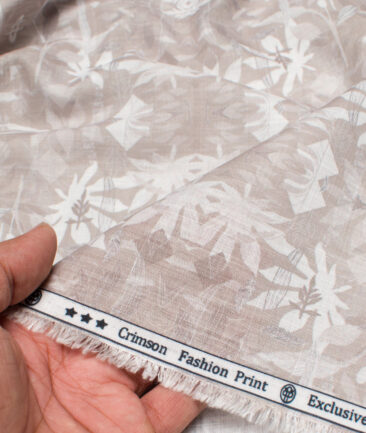Italian Channel  Poly Cotton Printed Shirting Fabric (Light Brown)