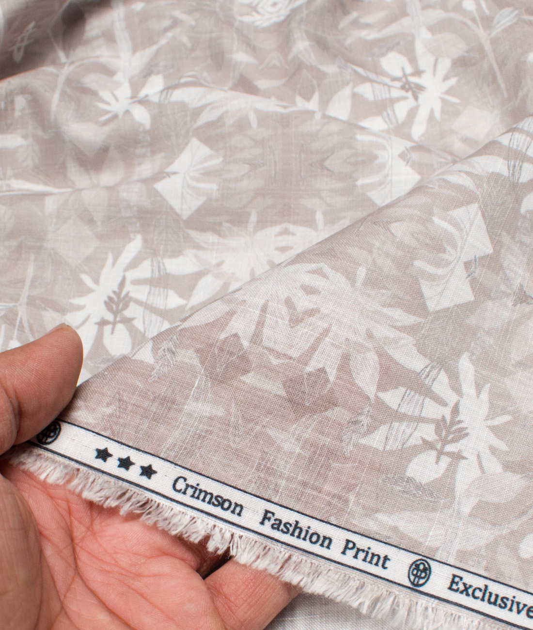 Italian Channel Poly Cotton Printed Shirting Fabric (Light Brown) Italian Channel Poly Cotton Printed Shirting Fabric (Light Brown)