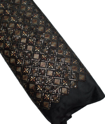 Legazia  Velvet  Embroidered  Ethnic Suiting Fabric (Black) - Image 5