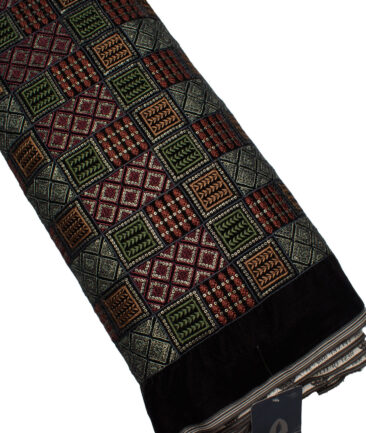 Nemesis  Velvet  Embroidered  Ethnic Suiting Fabric (Black) - Image 5