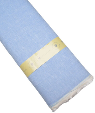 Linen Club 40 LEA Solids European Linen Suiting Fabric (Sky Blue)