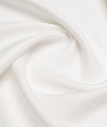 Linen Club Men’s Linen 60 LEA Solids Unstitched Shirting Fabric (White) - Image 2
