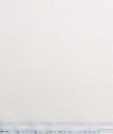 Linen Club Men’s Linen 60 LEA Solids Unstitched Shirting Fabric (White) - Image 4