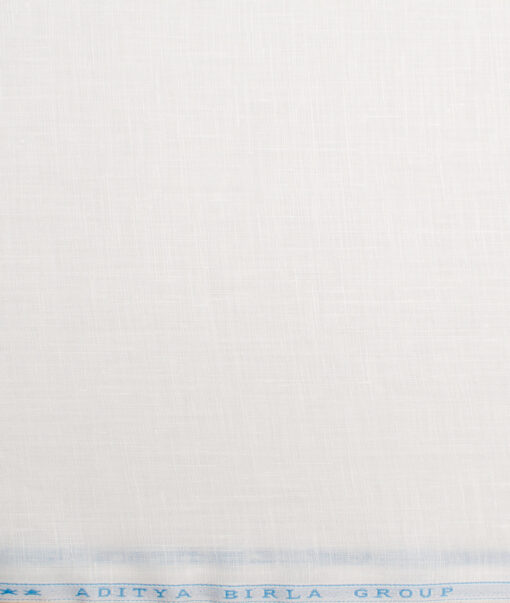 Linen Club Men’s Linen 60 LEA Solids Unstitched Shirting Fabric (White) - Image 4