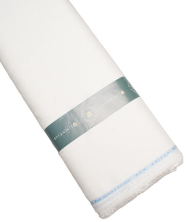 Linen Club Men’s Linen 60 LEA Solids Unstitched Shirting Fabric (White) - Image 5