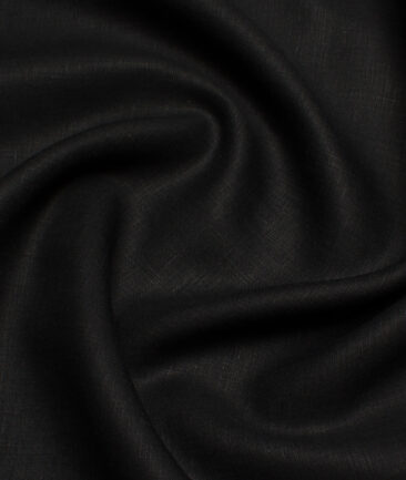 Linen Club Men’s Linen 60 LEA Solids Unstitched Shirting Fabric (Black) - Image 3