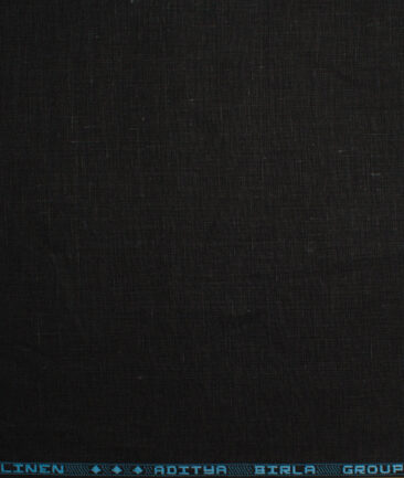 Linen Club Men’s Linen 60 LEA Solids Unstitched Shirting Fabric (Black) - Image 4
