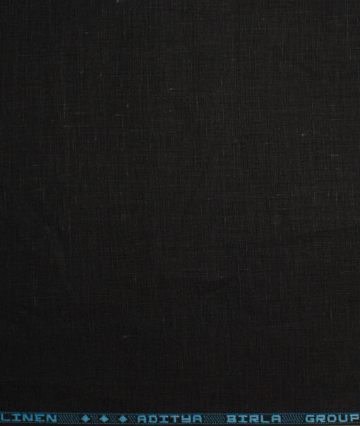 Linen Club Men’s Linen 60 LEA Solids Unstitched Shirting Fabric (Black) - Image 4