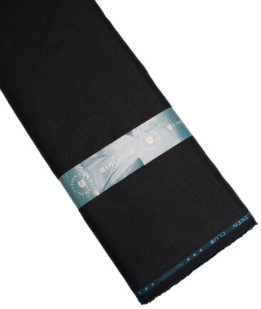 Linen Club Men’s Linen 60 LEA Solids Unstitched Shirting Fabric (Black) - Image 5