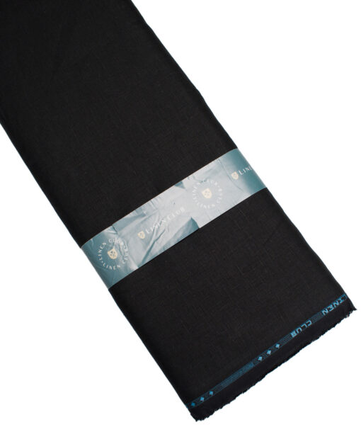 Linen Club Men’s Linen 60 LEA Solids Unstitched Shirting Fabric (Black) - Image 5