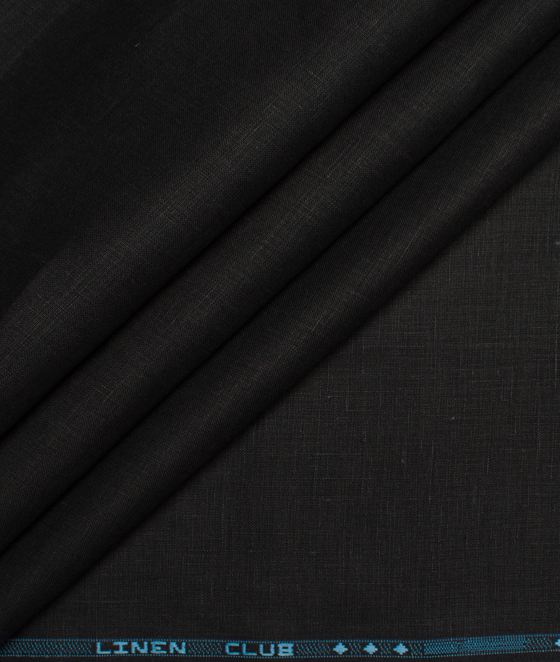 LSABSHLINEN152BLACKSOLIDFEB1635 Linen Club Men’s Linen 60 LEA Solids Unstitched Shirting Fabric (Black) - Image 1