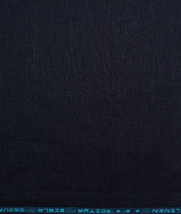 Linen Club Linen 60 LEA Solids Unstitched Shirting Fabric (Dark Blue) - Image 3