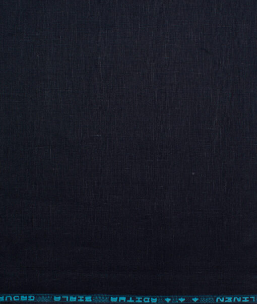Linen Club Linen 60 LEA Solids Unstitched Shirting Fabric (Dark Blue) - Image 3