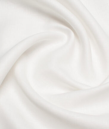 Linen Club Linen 100 LEA Solids Unstitched Shirting Fabric (White) - Image 3