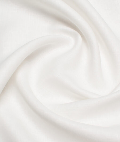 Linen Club Linen 100 LEA Solids Unstitched Shirting Fabric (White) - Image 3