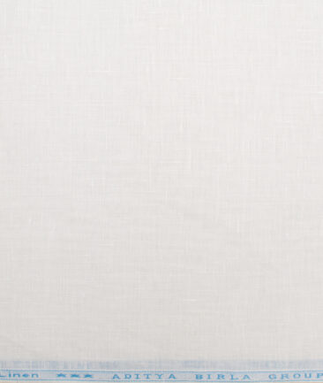 Linen Club Linen 100 LEA Solids Unstitched Shirting Fabric (White) - Image 4