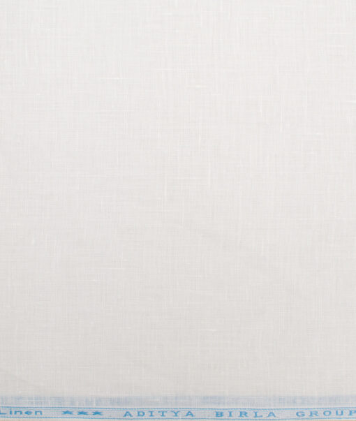 Linen Club Linen 100 LEA Solids Unstitched Shirting Fabric (White) - Image 4