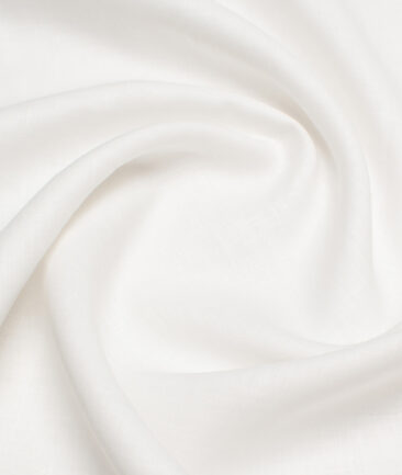 Linen Club European Linen 120 LEA Solids Unstitched Shirting Fabric (White) - Image 3