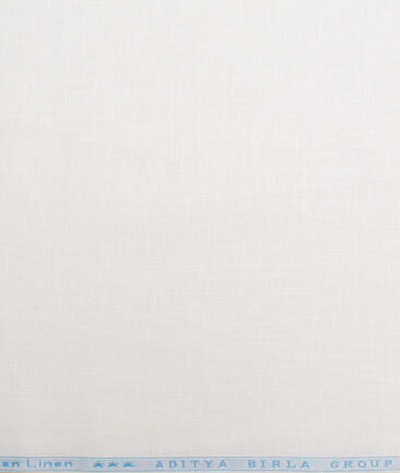 Linen Club European Linen 120 LEA Solids Unstitched Shirting Fabric (White) - Image 4