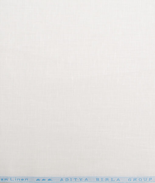 Linen Club European Linen 120 LEA Solids Unstitched Shirting Fabric (White) - Image 4