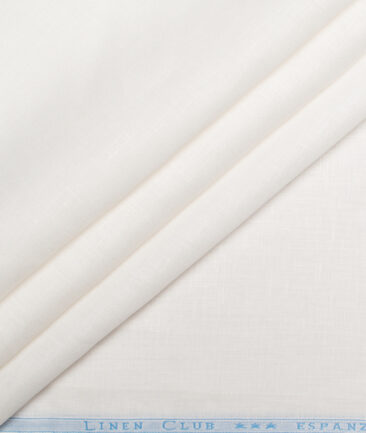 Linen Club European Linen 120 LEA Solids Unstitched Shirting Fabric (White)