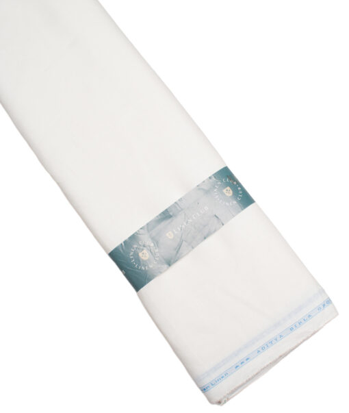 Linen Club European Linen 120 LEA Solids Unstitched Shirting Fabric (White) - Image 5