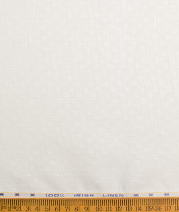 Arvind Men's Irish Linen 60 LEA Dobby  Unstitched Shirting Fabric (Milky White) - Image 4