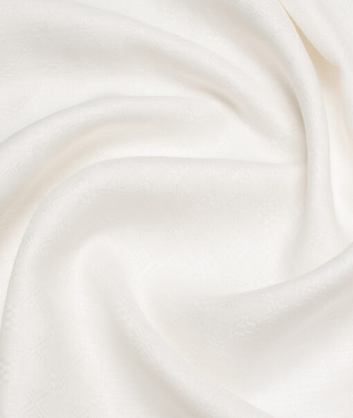 Arvind Men's Irish Linen 60 LEA Dobby  Unstitched Shirting Fabric (Milky White) - Image 3