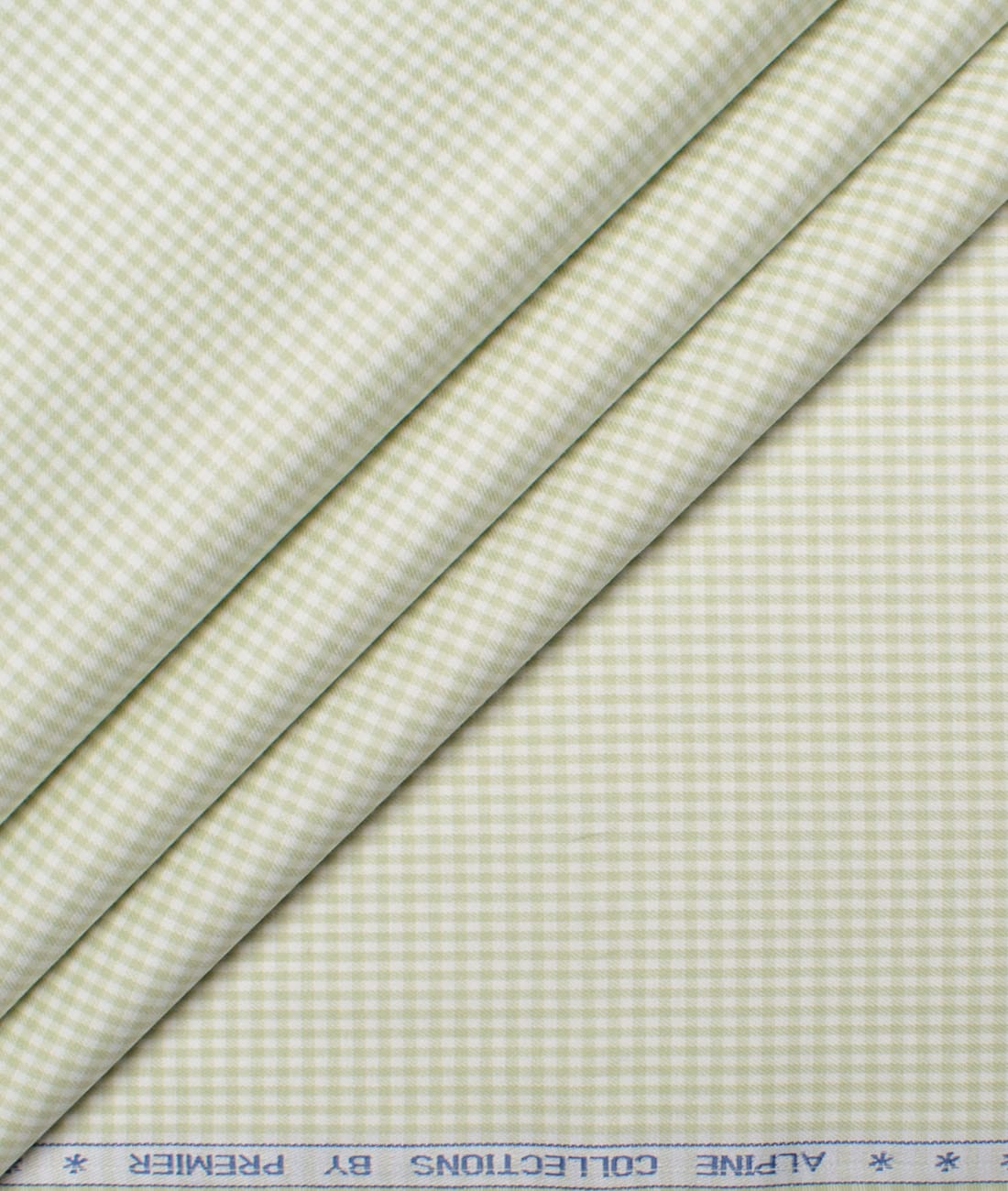 Premier Mills 2 Ply 50's Giza Cotton Checks Shirt or Kurta Fabric (Light Green) Premier Mills 2 Ply 50's Giza Cotton Checks Shirt or Kurta Fabric (Light Green)