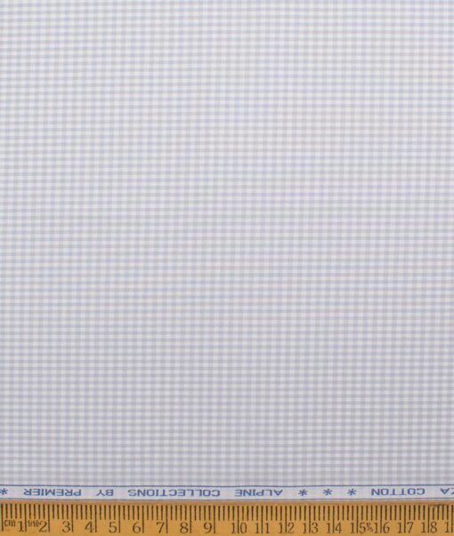 Premier Mills 2 Ply 50's Giza Cotton Checks Shirt or Kurta Fabric (Light Grey)