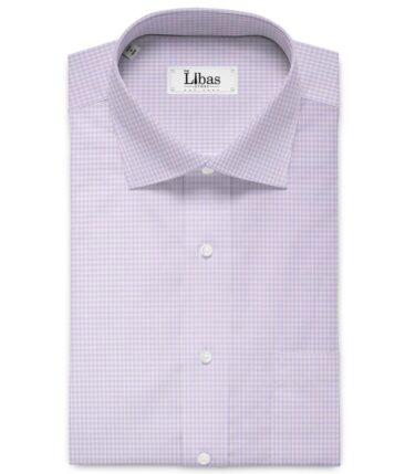 Premier Mills 2 Ply 50's Giza Cotton Checks Shirting Fabric (Light Purple)
