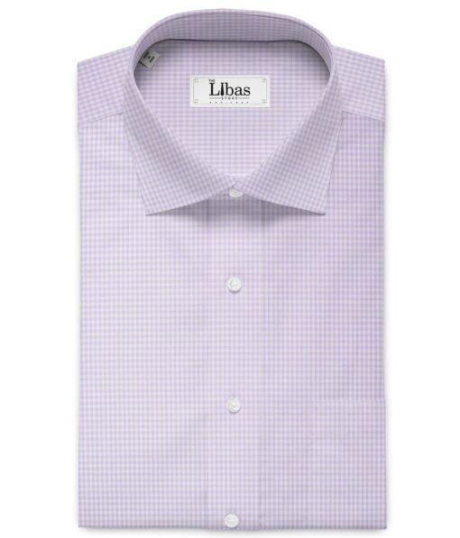 Premier Mills 2 Ply 50's Giza Cotton Checks Shirting Fabric (Light Purple)