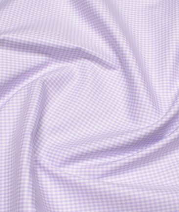 Premier Mills 2 Ply 50's Giza Cotton Checks Shirting Fabric (Light Purple)