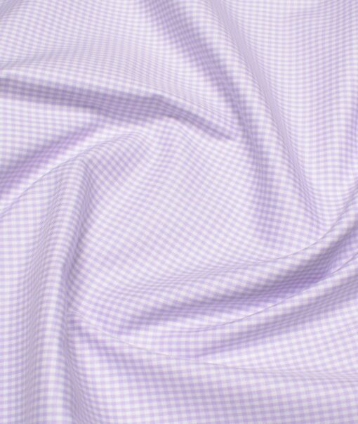 Premier Mills 2 Ply 50's Giza Cotton Checks Shirting Fabric (Light Purple)