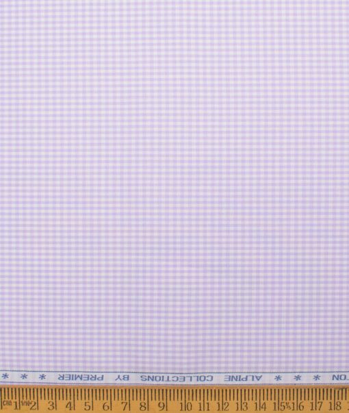 Premier Mills 2 Ply 50's Giza Cotton Checks Shirting Fabric (Light Purple)