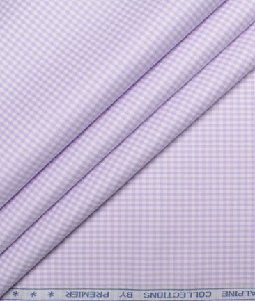 Premier Mills 2 Ply 50's Giza Cotton Checks Shirting Fabric (Light Purple)