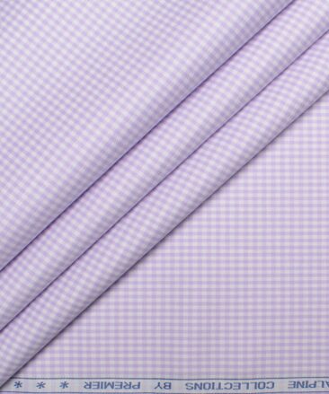 Premier Mills 2 Ply 50's Giza Cotton Checks Shirting Fabric (Light Purple)