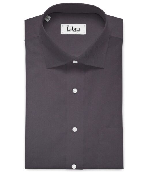 Luhtai  Cotton Solids Shirting Fabric (Dark Grey)