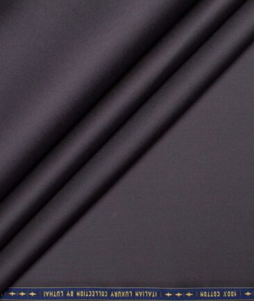Luhtai  Cotton Solids Shirting Fabric (Dark Grey)