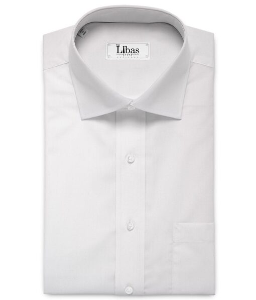 Tessitura Monti 2 Ply 70's Giza Cotton Solids Shirting Fabric (White)