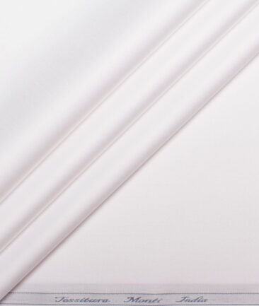 Tessitura Monti 2 Ply 70's Giza Cotton Solids Shirting Fabric (White)