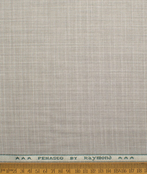 Raymond  Checks Poly Viscose Suiting Fabric (Pistachios Grey)