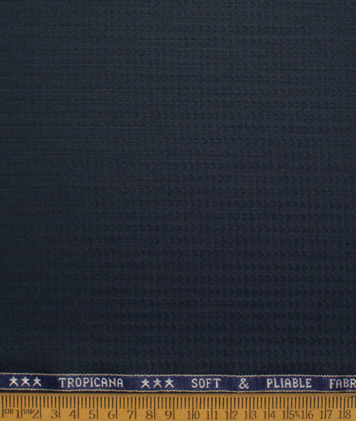 Raymond  Self Design Poly Viscose Suiting Fabric (Dark Navy Blue)