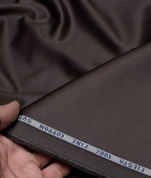 Raymond  Solids Pure Cotton Suiting Fabric (Dark Chocolate Brown)