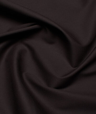Vercelli Italy  Solids Supima Cotton Stretchable Suiting Fabric (Dark Brown)