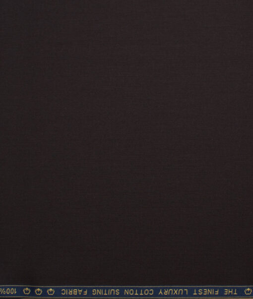 Vercelli Italy  Solids Supima Cotton Stretchable Suiting Fabric (Dark Brown)