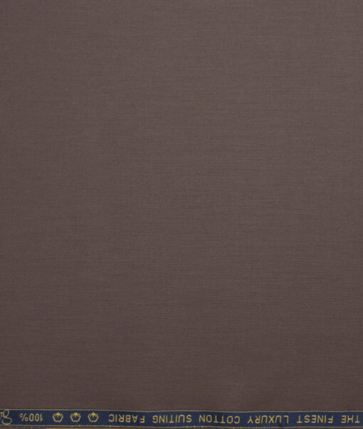 Vercelli Italy  Solids Supima Cotton Stretchable Suiting Fabric (Pine Cone Brown)