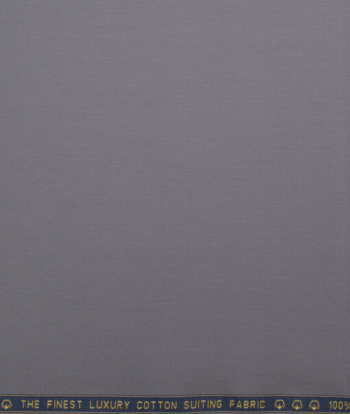 Vercelli Italy  Solids Supima Cotton Stretchable Suiting Fabric (Santa Grey)